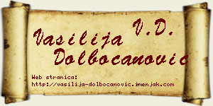 Vasilija Dolbočanović vizit kartica